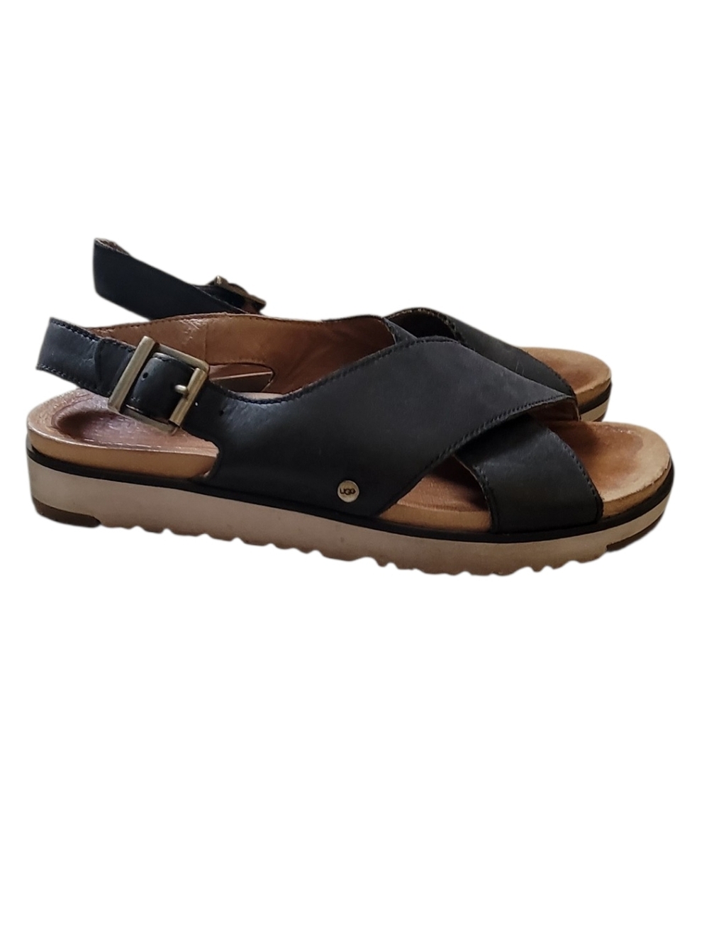 UGG Kamile Leather Criss Cross Sandals 6.5